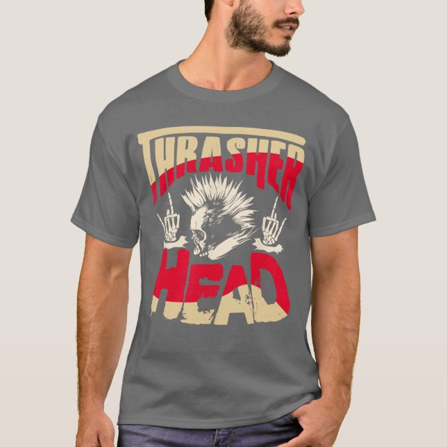 Thrasher Head rolig T Shirt (Framsida)