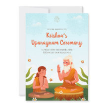 Thread Ceremony-inbjudningar & Upanayanam inbjudan