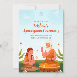 Thread Ceremony-inbjudningar & Upanayanam inbjudan