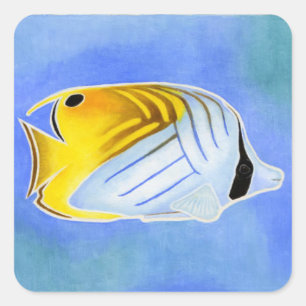 Threadfin Butterfly Fyrkantigt Klistermärke