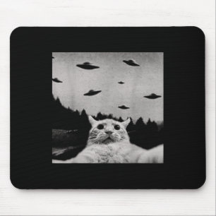 Threadkonstig Alien Cat Ufo - Clic Fit, Round Nack Musmatta