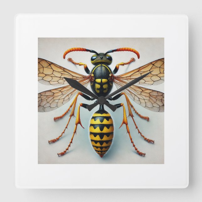 Threadwaisted wasp 210824IREF242 - Watercolor Fyrkantig Klocka (Framsida)