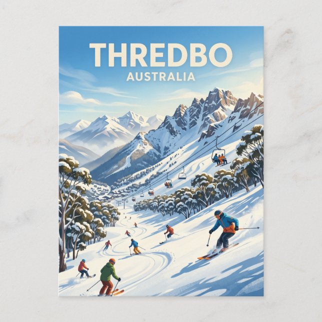 Thredbo Alpine Resort Australien Vykort (Framsida)