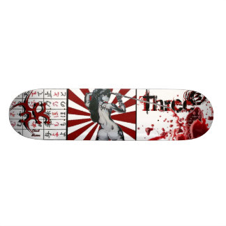 "Three3Three" Blod Script Deck Skateboard Bräda 19,5 Cm