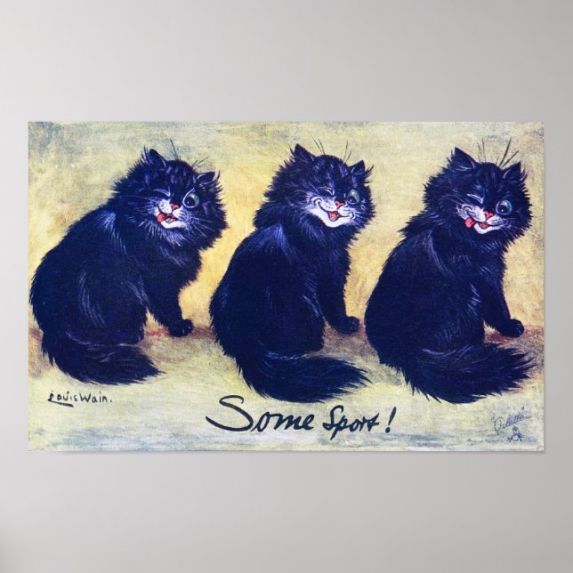 Three Black Cats, Louis Wain Poster (Framsidan)