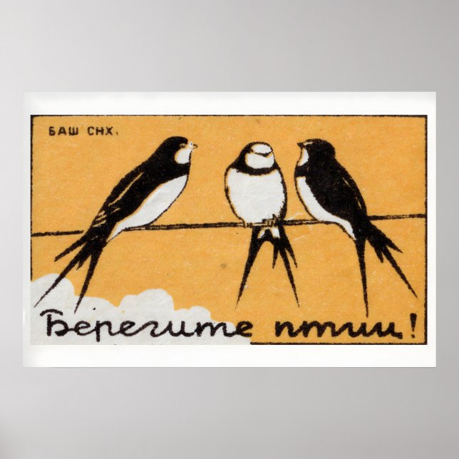 Three Brids - Matchbox Print - Aesthetic Wall Art Poster (Framsidan)