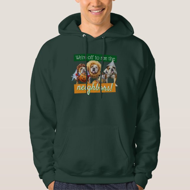 Three Bulldogs in Costumes Hoodie (Framsida)