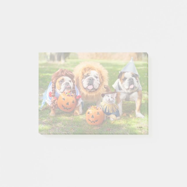 Three Bulldogs in Costumes Post-it Block (Framsida)