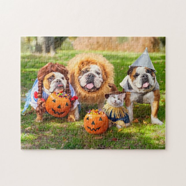 Three Bulldogs in Costumes Pussel (Horisontell)