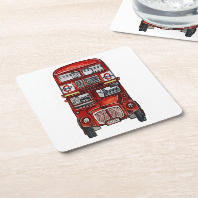 Three Buses Underlägg Papper Kvadrat (Vinklad)