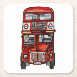 Three Buses Underlägg Papper Kvadrat