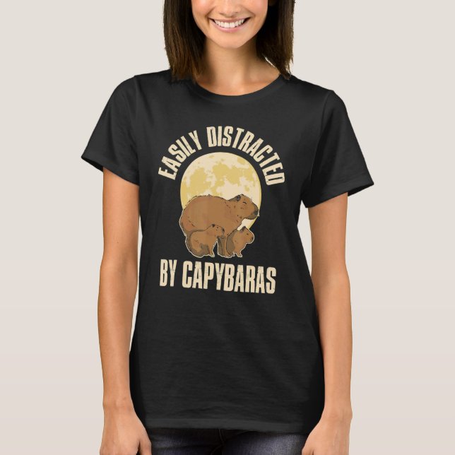 Three Capybara Moon T Shirt (Framsida)