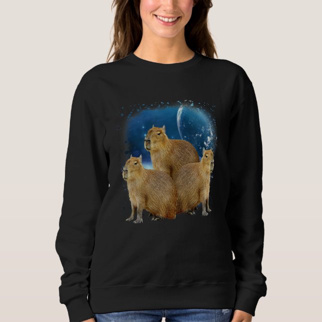 Three Capybaras And Moon  Capybara Humor Parody 1 T Shirt (Framsida)