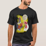 Three Chicken Moon Rooster Crowing at the Moon hen T Shirt<br><div class="desc">Three Chicken Moon Rooster Crowing at the Moon hens at night</div>