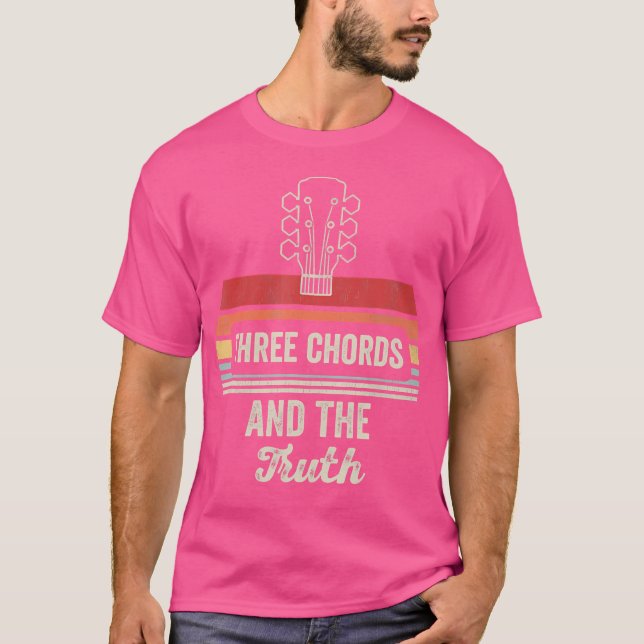 Three Chords And The Truth Guitar Music T Shirt (Framsida)