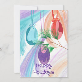 Three Christmas Balls Holiday greeting cards Julkort
