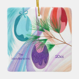 Three Christmas Balls, personalized ornaments Julgransprydnad Keramik