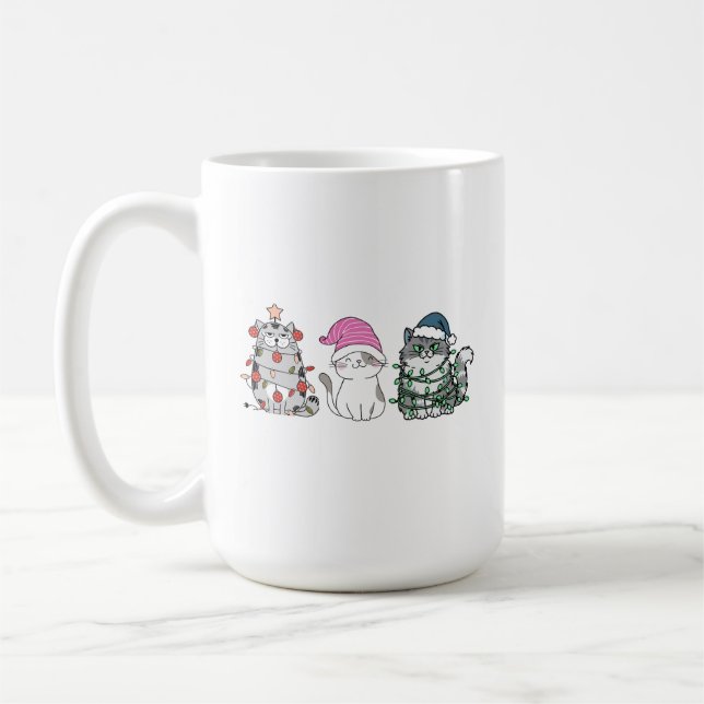 Three Christmas Cats Kaffemugg (Vänster)