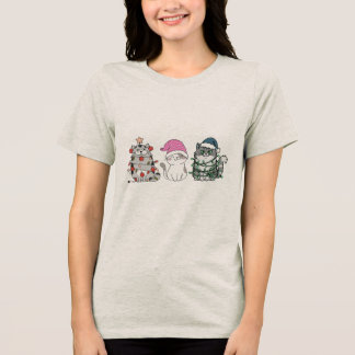 Three Christmas Cats T Shirt
