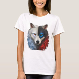 Three colored wolf t shirt