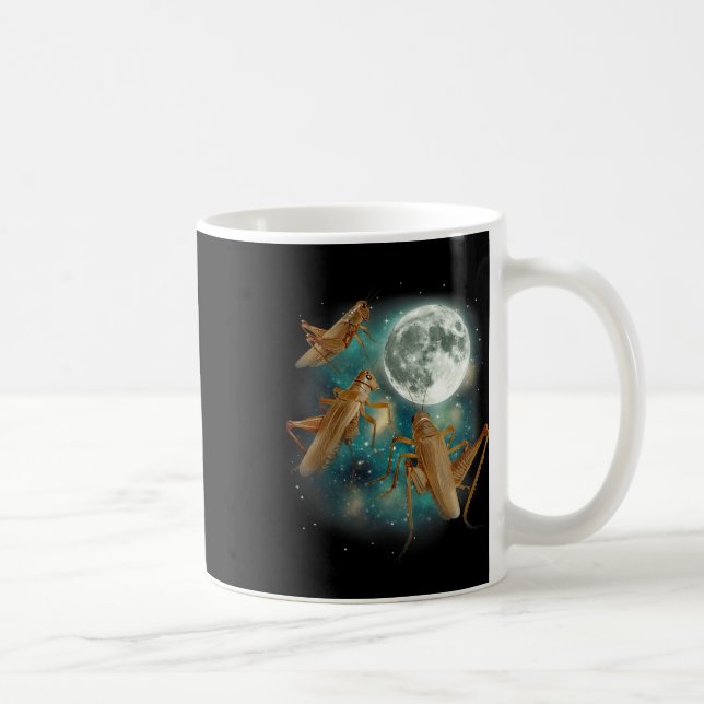 Three Cricket Moon 3 Insekt ylande Meme Magic Cur Kaffemugg (Höger)