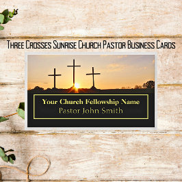 Three Crosses Sunrise Church Pastor Företags Kort