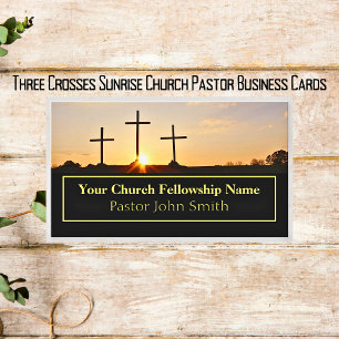 Three Crosses Sunrise Church Pastor Företags Kort