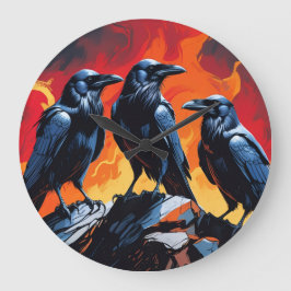Three Crows Stor Klocka