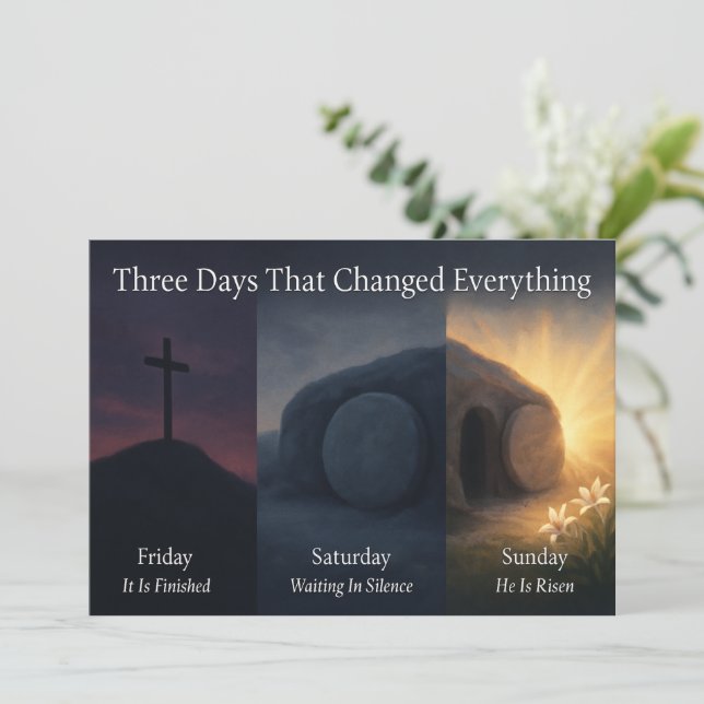 Three Days That Changed Everything Easter Card Julkort (Stående Fram)
