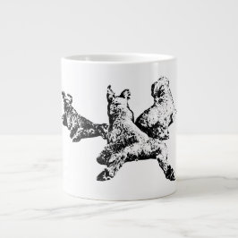 Three Dogs Mug – Lying Trio in Black Ink Jumbo Mugg