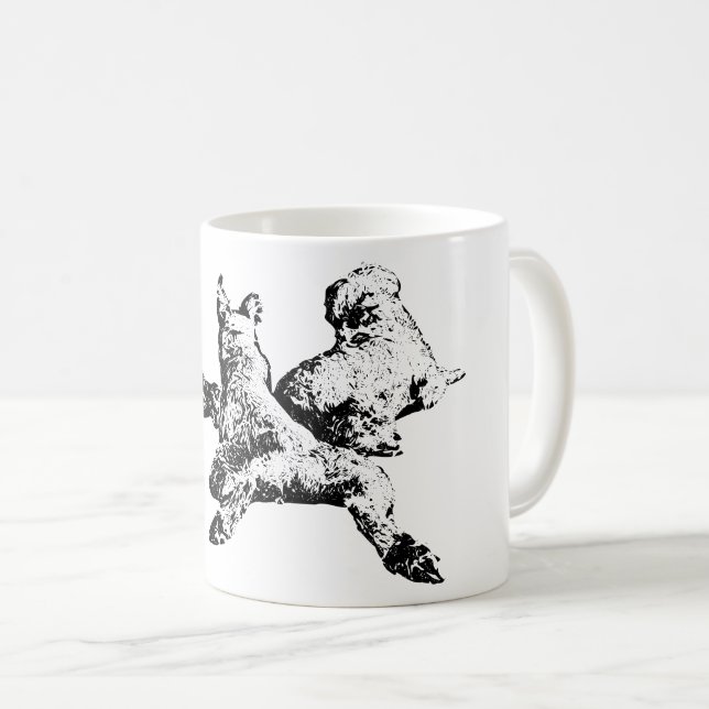 Three Dogs Mug – Lying Trio in Black Ink Kaffemugg (Framsida höger)