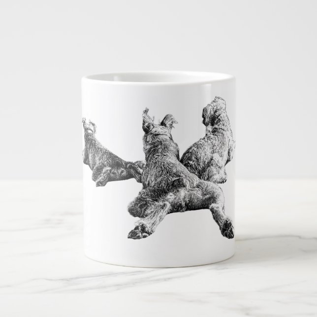 Three Dogs Mug – Resting Companions in Ink Style Jumbo Mugg (Framsidan)