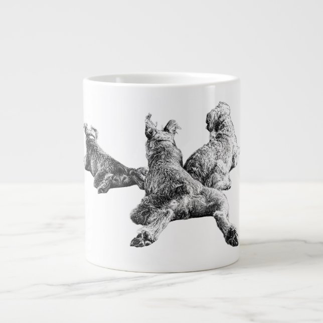 Three Dogs Mug – Resting Companions in Ink Style Jumbo Mugg (Framsidan)