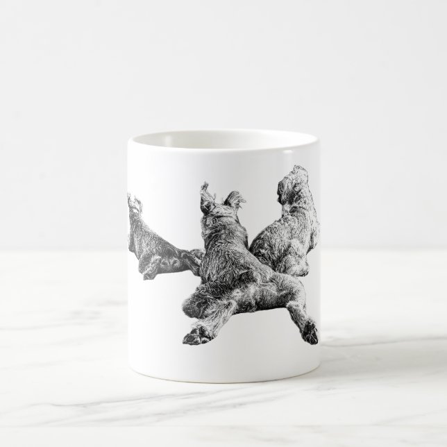 Three Dogs Mug – Resting Companions in Ink Style Kaffemugg (Center)
