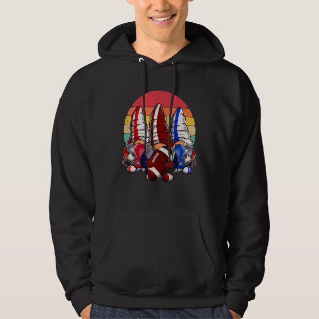 Three Football Gnomes Football Gnome  Sport Footba Hoodie (Framsida)