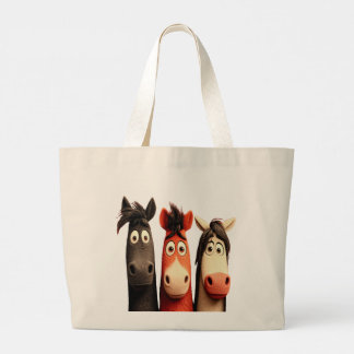 Three Funny Horses Jumbo Tygkasse