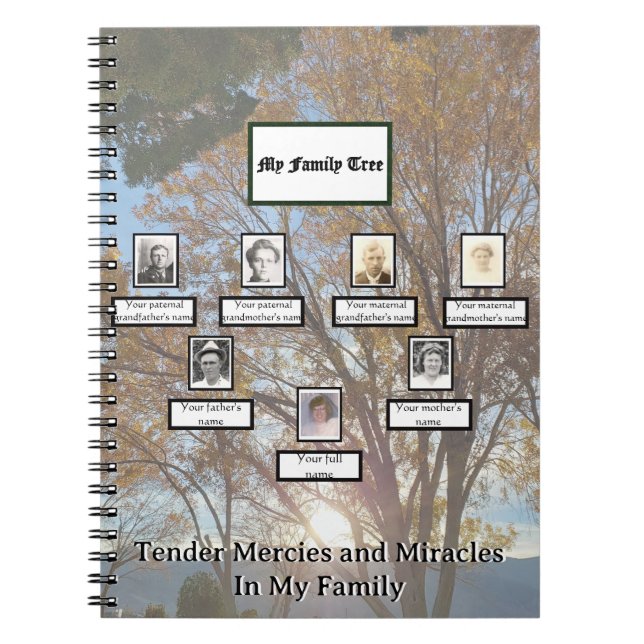 Three Generation Autumn Sunset Mercies Miracles Anteckningsbok (Framsidan)