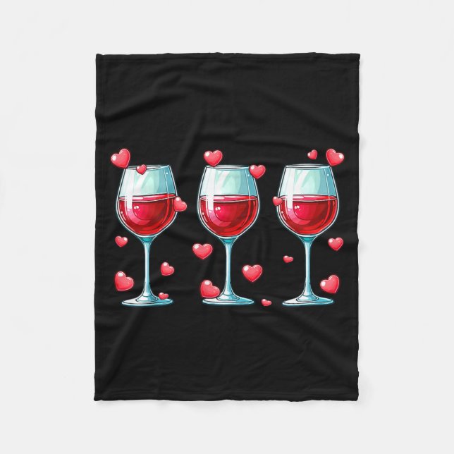 Three Gles Of Wine Valentine's Day Couple Funny Dr Fleecefilt (Framsidan)