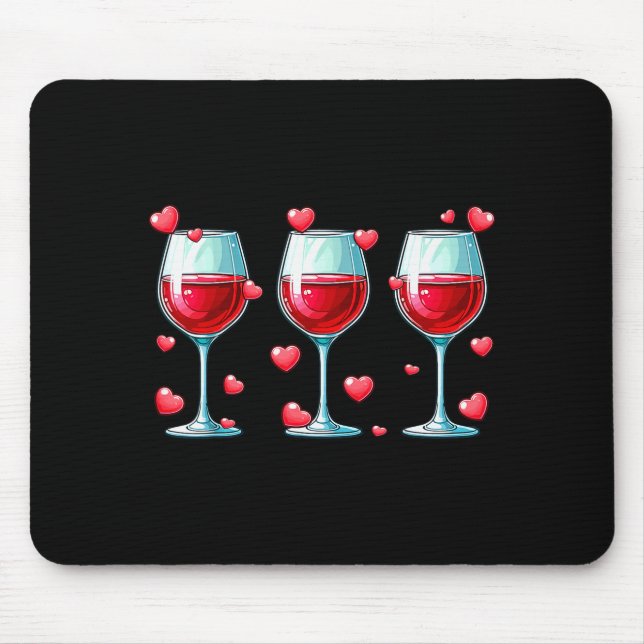 Three Gles Of Wine Valentines Day Couple Funny Dri Musmatta (Framsidan)