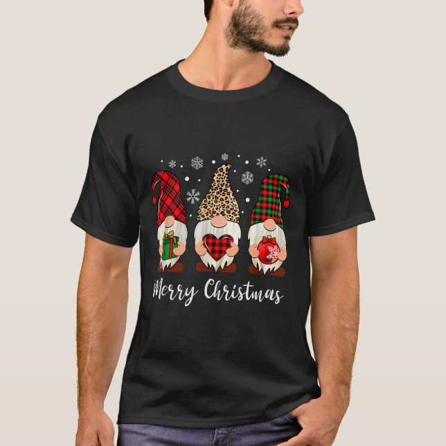 Three Gnome Shirt For Women Merry Christmas Buffal T Shirt (Framsida)
