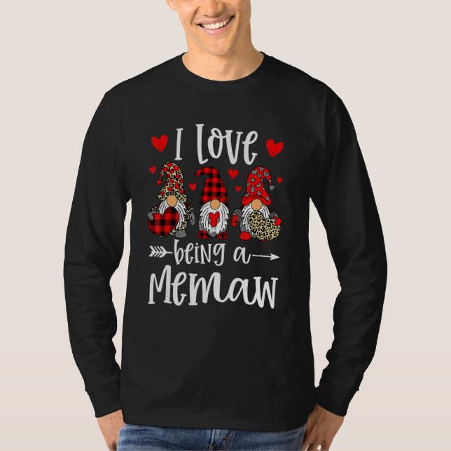 Three Gnomes I Love Being A Memaw Funny Valentines T Shirt (Framsida)