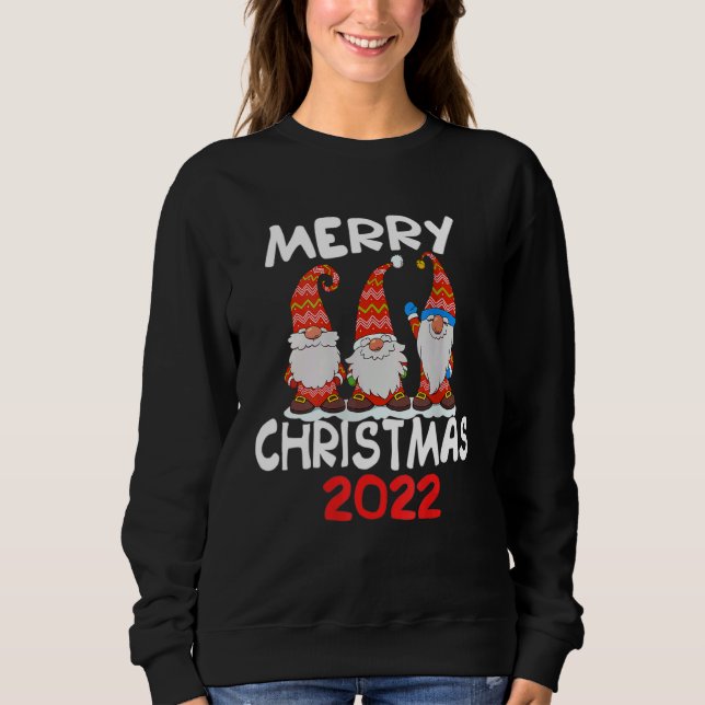 Three Gnomes Matching Family Merry Christmas 2022  T Shirt (Framsida)