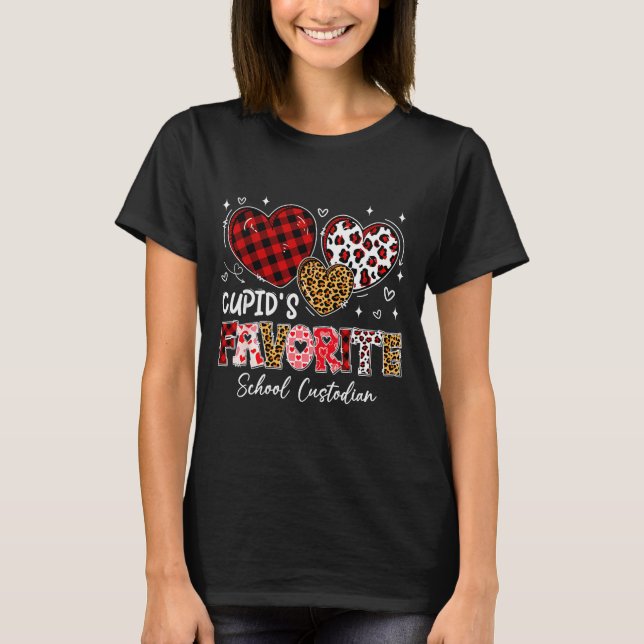 Three Hearts Cupids Favoritskolans vaktmästare Val T Shirt (Framsida)