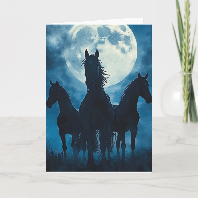 Three Horse Moon Kort (Framsida)