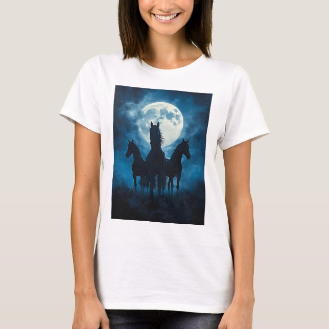 Three Horse Moon T Shirt (Framsida)