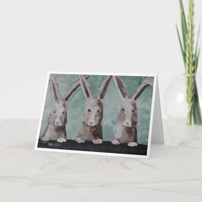 Three Incredulous Rabbits Card Kort (Framsida)