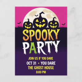 Three Jack O'Lantern Spooky Party Helg Vykort