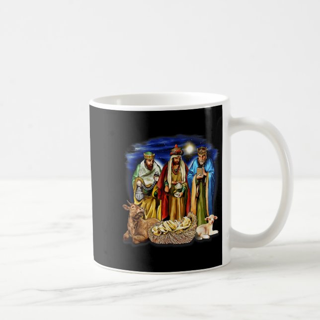 Three Kings Shirt Nativity Scene Shirt Christmas S Kaffemugg (Höger)