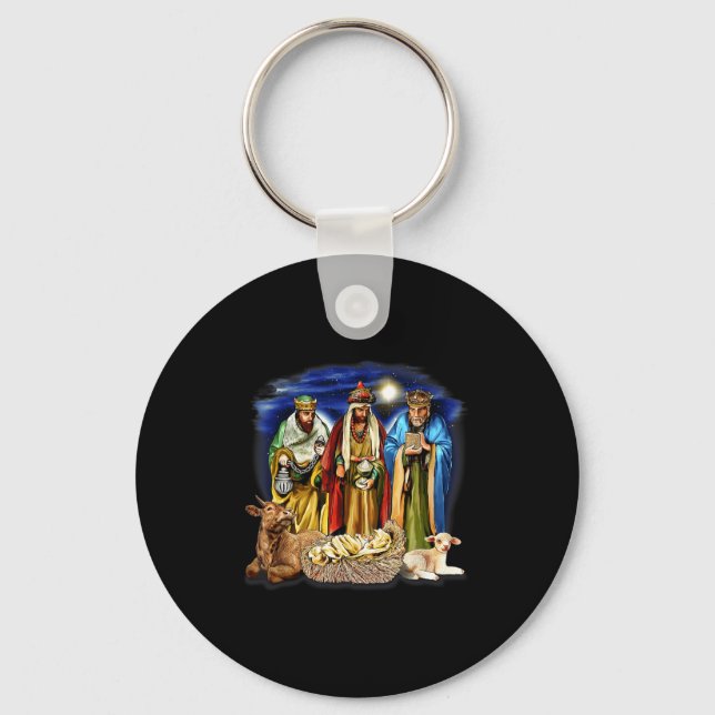 Three Kings Shirt Nativity Scene Shirt Christmas S Nyckelring (Framsida)