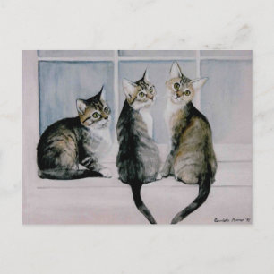 "Three Kittens" Art Reproduction Postcard Vykort